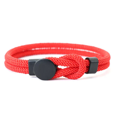 Men’s Double Layer Rope Bracelet – 4mm Nylon Cord Lucky Red Thread Pulsera, 3 Sizes Gift for Him