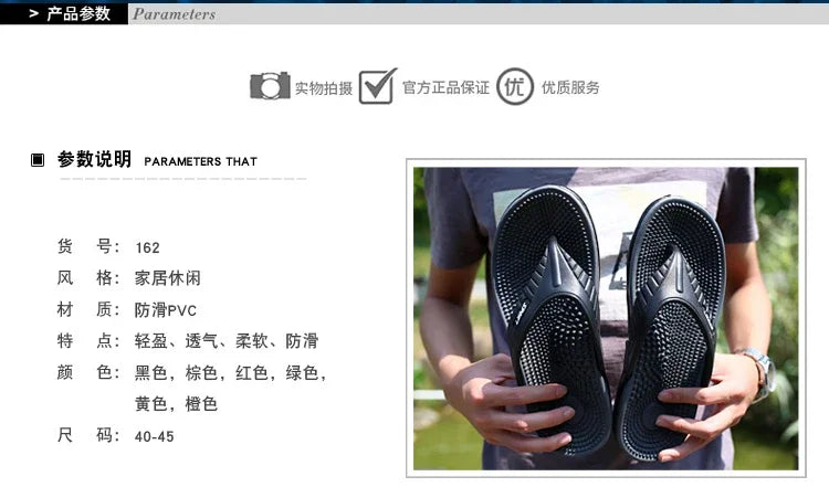 YRZL Summer Men’s Flip Flops - 2024 Soft Bottom Non-Slip Beach Sandals, Comfortable Outdoor Slide Slippers