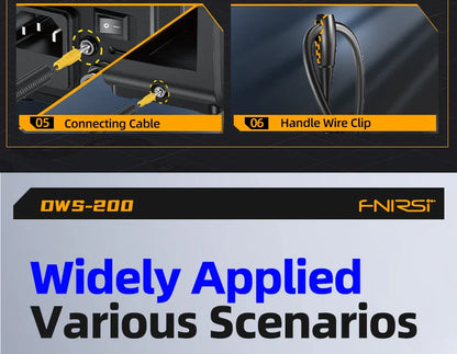 FNIRSI DWS-200 200W Power Soldering Iron Station | C210 C245 Handle for Electronic Welding & Rework