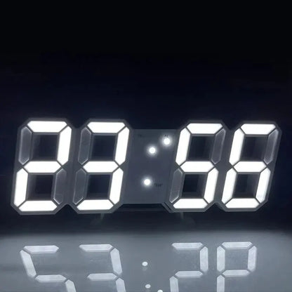 3D LED Digital Wall Clock – Luminous Multifunctional USB Plug-In Electronic Clock for Home Decoration