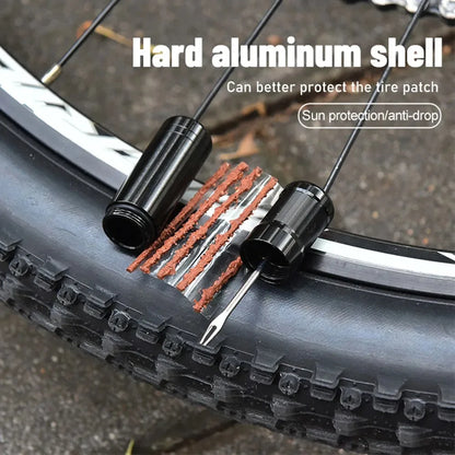 Bike Tubeless Tire Repair Kit — Slug Plug Stopper with Rubber Bacon Strips & Insertion Tool for MTB & Road Bikes