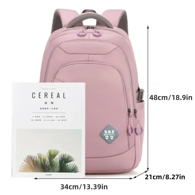 Water-Resistant Nylon Backpack for Women - Large Capacity and Durable Shoulder Bag