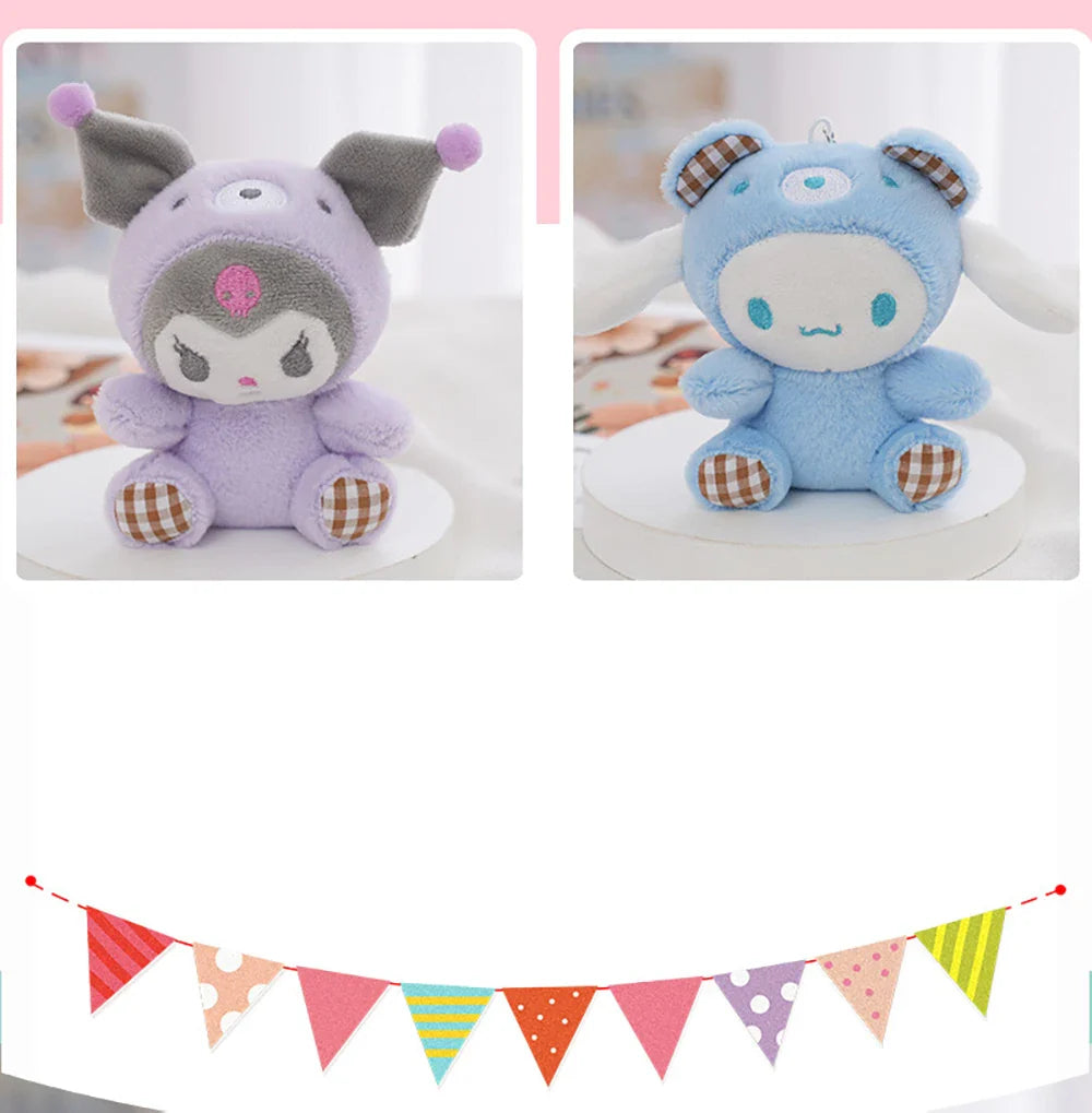 Sanrio Kawaii Plush Keychain — Hello Kitty, My Melody, Kuromi & Cinnamoroll Cartoon Bag Charm Pendant