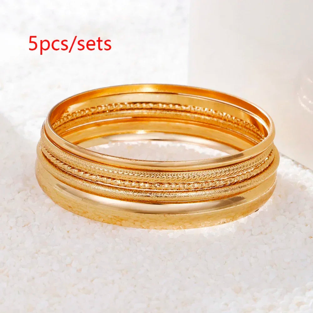 12Pcs Punk Curb Cuban Chain Bracelet Set for Women – Gold Miami Boho Thick Charm Bangles Fashion Jewelry
