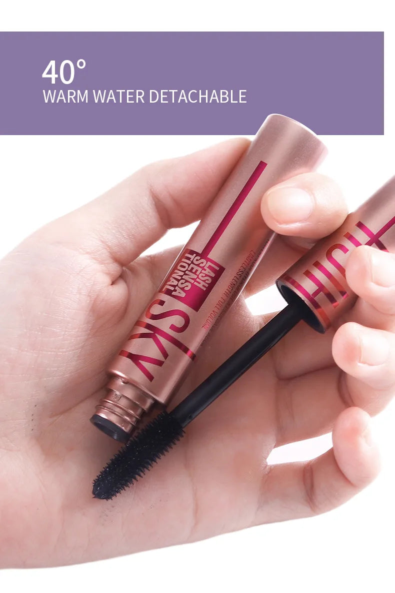 4D Lengthening Waterproof Mascara – Thick Curling, Long-Lasting Black Eyelash Enhancer for Natural Lash Extension Makeup