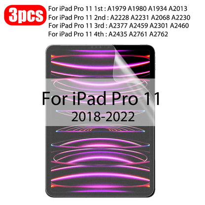 3Pcs Paper-Like Screen Protector for iPad Air & Pro – Compatible with 6th to 10th Gen (11", 12.9", 10.5")