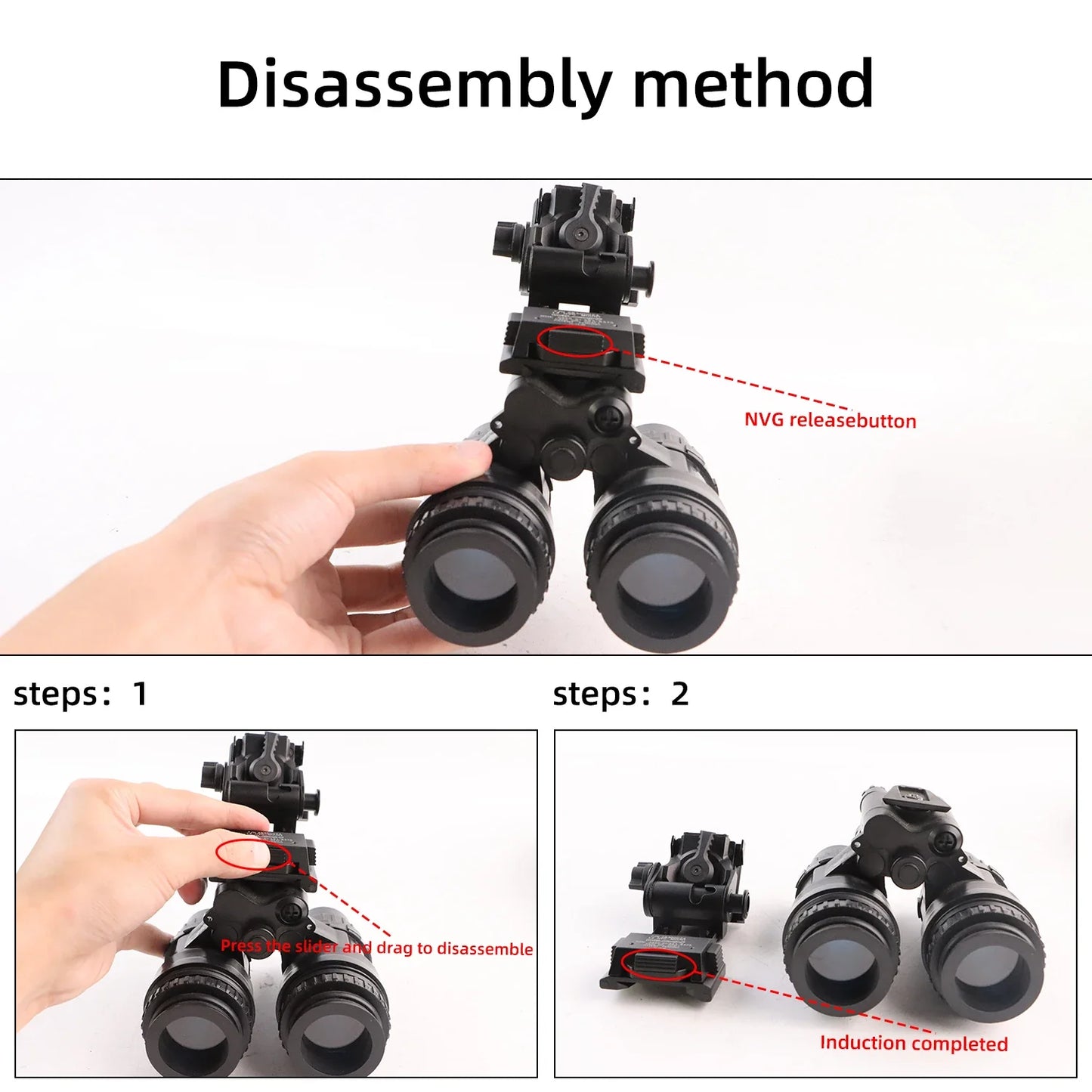 BOOIU Tactical Helmet Night Vision Mount – Metal NVG Mount for L4G24 PVS15/18 Goggles, Combat Helmet Accessories