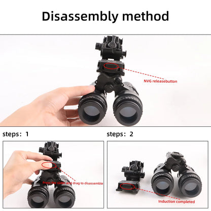 BOOIU Tactical Helmet Night Vision Mount – Metal NVG Mount for L4G24 PVS15/18 Goggles, Combat Helmet Accessories