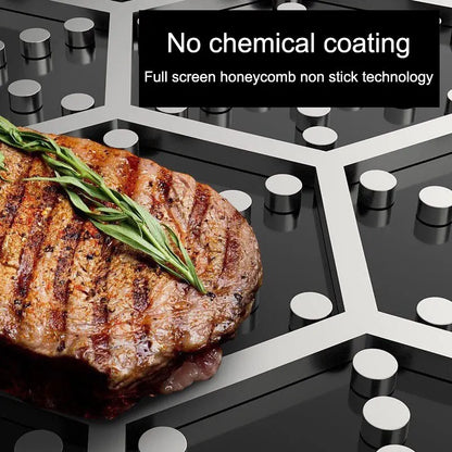 Tri-Ply 316 Stainless Steel Wok Pan with Double-Sided Honeycomb Skillet - Suitable for All Stoves