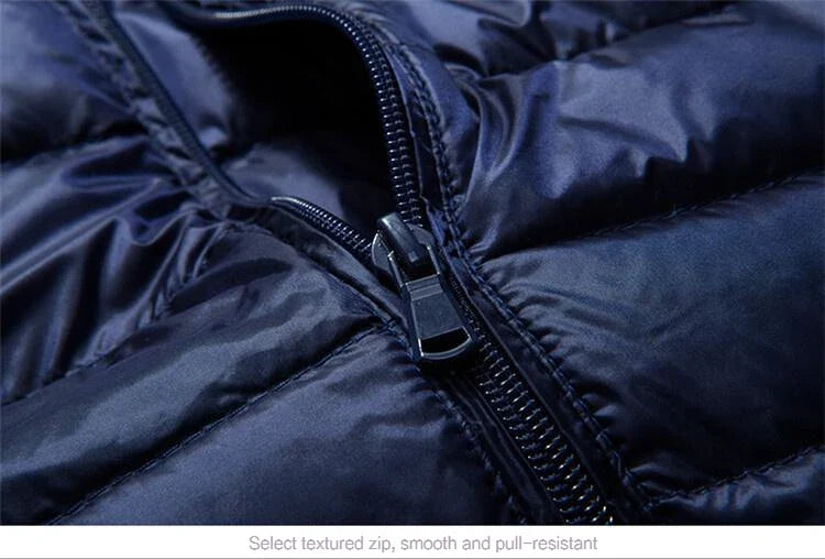 UETEEY Men’s Ultra-Light White Duck Down Jacket – Waterproof Casual Outdoor Padded Coat, Autumn Winter Lightweight