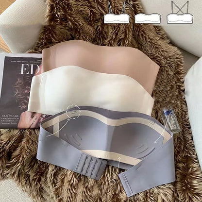Women's Sexy Seamless Tube Top Bra — Invisible Strapless, Non-Slip Push-Up Wireless Bralette Lingerie