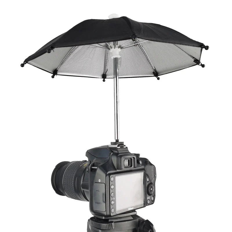 26/50cm DSLR Camera Umbrella – Black Sunshade & Rain Cover Holder for Photography