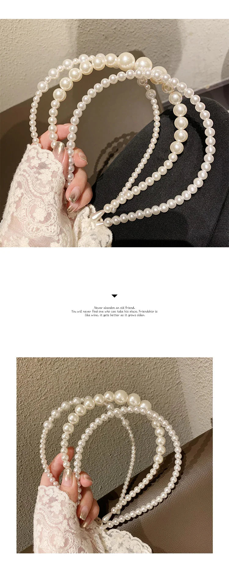 Fashion White Faux Pearl Hair Hoop – Elegant Full Pearl Bridal Headband, Wedding Hair Accessories for Women & Girls