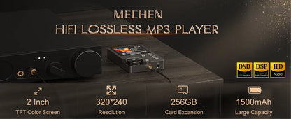 MECHEN M30 Lossless MP3 Player - HiFi Sound, 64GB Memory Card, Expandable Up to 256GB
