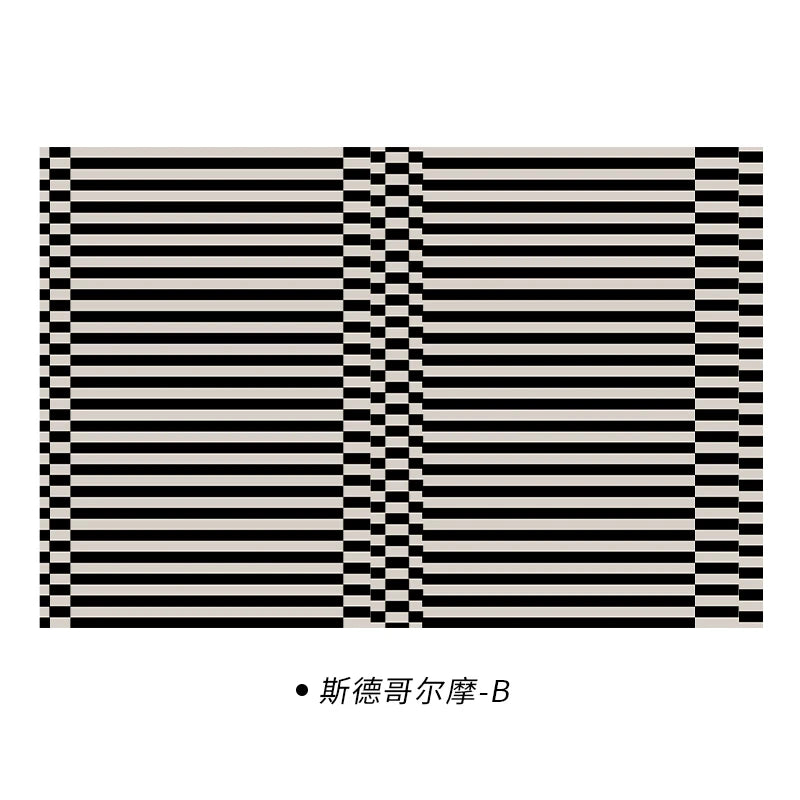 Light Luxury Black & White Plaid Rug — Fluffy Soft Carpet for Bedroom, Living Room, Study, and Home Decor