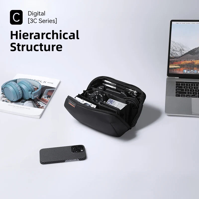 Portable Tech Pouch Organizer Case: Storage Bag Gadget Bag for Travel