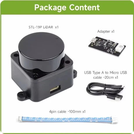 LDROBOT D500 360° Lidar Scanner — TOF Laser Radar 30000Lux, ROS1/ROS2 Compatible, Indoor & Outdoor Replacement for D300 Kit