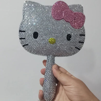 Kawaii Crystal Rhinestone Handheld Mirror – Shiny Decorative Mirror for Girls’ Birthday & Living Room Decor