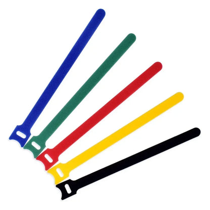 50 Pcs Reusable Adjustable Fastening Cable Ties – Nylon Hook and Loop Cord Management Straps for Organizing Wires