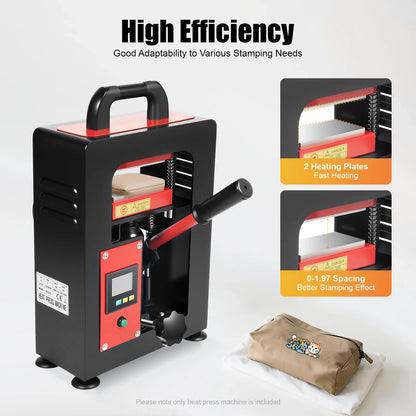 900W/1200W 5T Manual Hydraulic Rosin Heat Press – Dual Plate Oil & Wax Extraction Tool