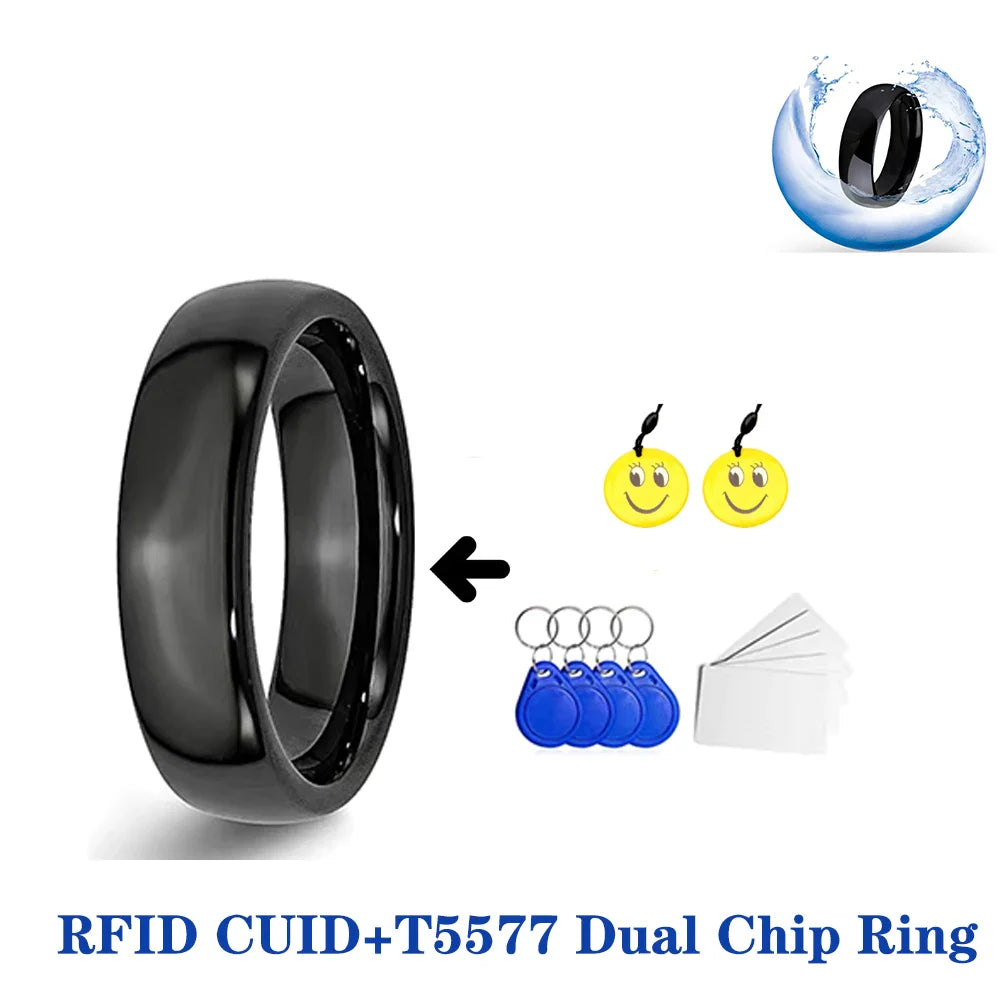 RFID Smart Dual Chip NFC Ring – Waterproof ID+IC Tag, Rewritable CUID T5577 Badge for Copy & Clone