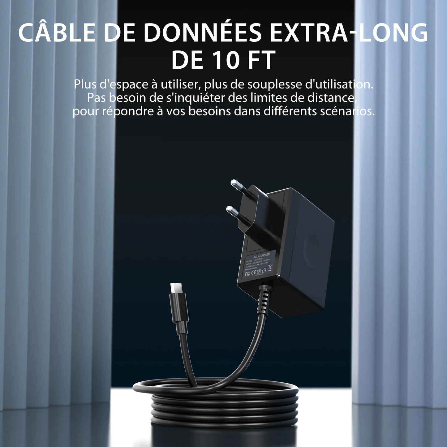 45W AC Adapter Charger for Nintendo Switch – Fast Charging for Switch Lite, Dock & Pro Controller