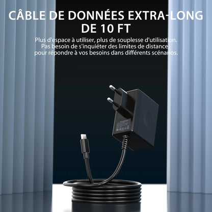 45W AC Adapter Charger for Nintendo Switch – Fast Charging for Switch Lite, Dock & Pro Controller