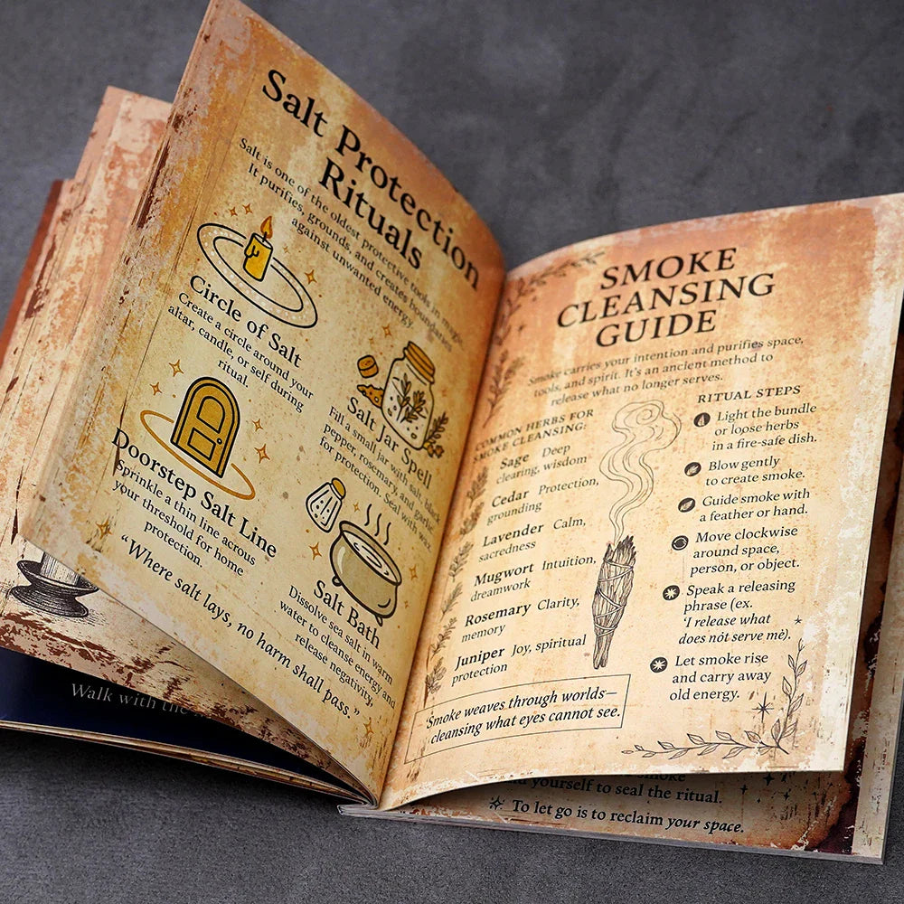 77-Page Witchcraft Grimoire Book of Shadows – Moon Phases, Herbal Lore & Spells Gothic Dark Academia Witch Journal Kit