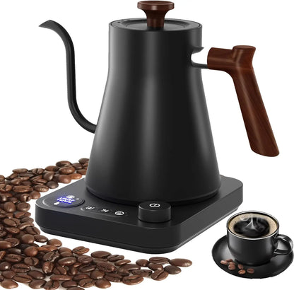 Electric Gooseneck Kettle 900ml — Smart Hand Brew Coffee Pot with Temperature Control & Rapid Heating, 110V/220V