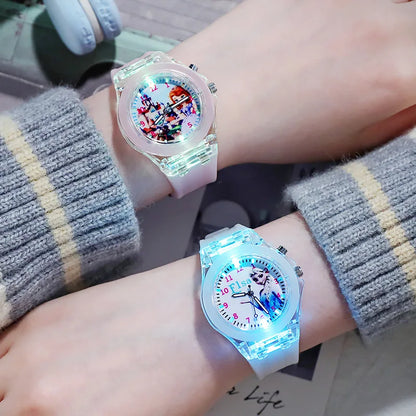Disney Frozen Princess Kids Watch - Girls' Luminous LED Colorful Wristwatch for Students & Ladies