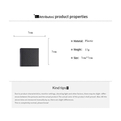 7x7cm Black Square Plaid Jewelry Box for Women – Necklace, Bracelet, Earrings, Ring Gift Organizer