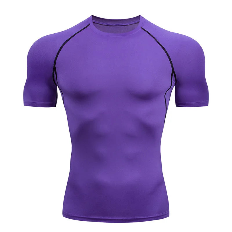 Men's Compression Running Shirt - Short Sleeve Quick Dry Fitness Training T-Shirt Gym Sportswear Top