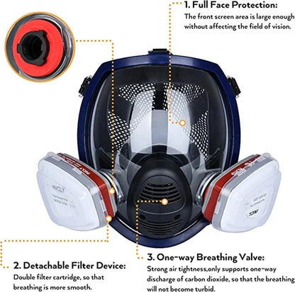 Chemical Gas Mask 6800 – Full Face Anti-Fog Respirator for Industrial, Welding, Spray Paint, Acid Gas Protection
