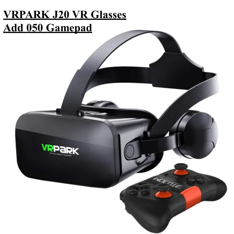 Original J20 4K VR Headset - 3D Virtual Reality Glasses Box with Stereo & Rocker for iOS/Android Phones up to 6.7"