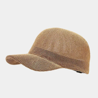 Breathable Straw Baseball Cap - Adjustable Summer Sun Hat for Men & Women