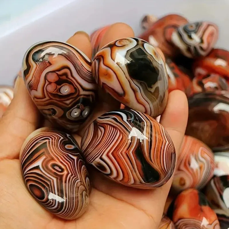 Big Silk Agate Raw Stone – Unengraved Pebble Handle Piece for DIY Jewelry, Gemstones & Stone Landscaping