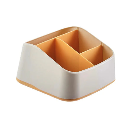 4-Slot Remote Control Holder Desktop Storage Box - TV Remote Control, Phone, and Stationery Organizer