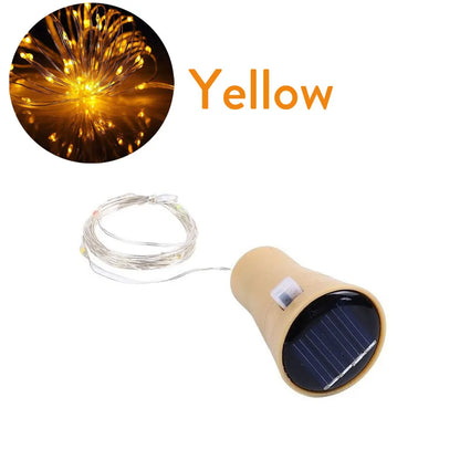 Solar Wine Bottle Lights – 10LED/15LED/20LED Cork Shape Fairy Lights, Copper Wire Garland for Christmas & Home Room Decoration