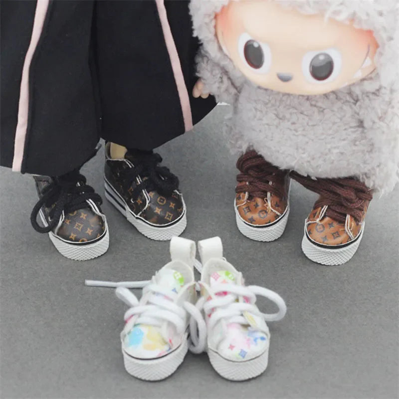 H4x2cm Leather Shoes for 1/6 Scale 15cm Labubu Cotton Doll – Toy Clothing Accessories