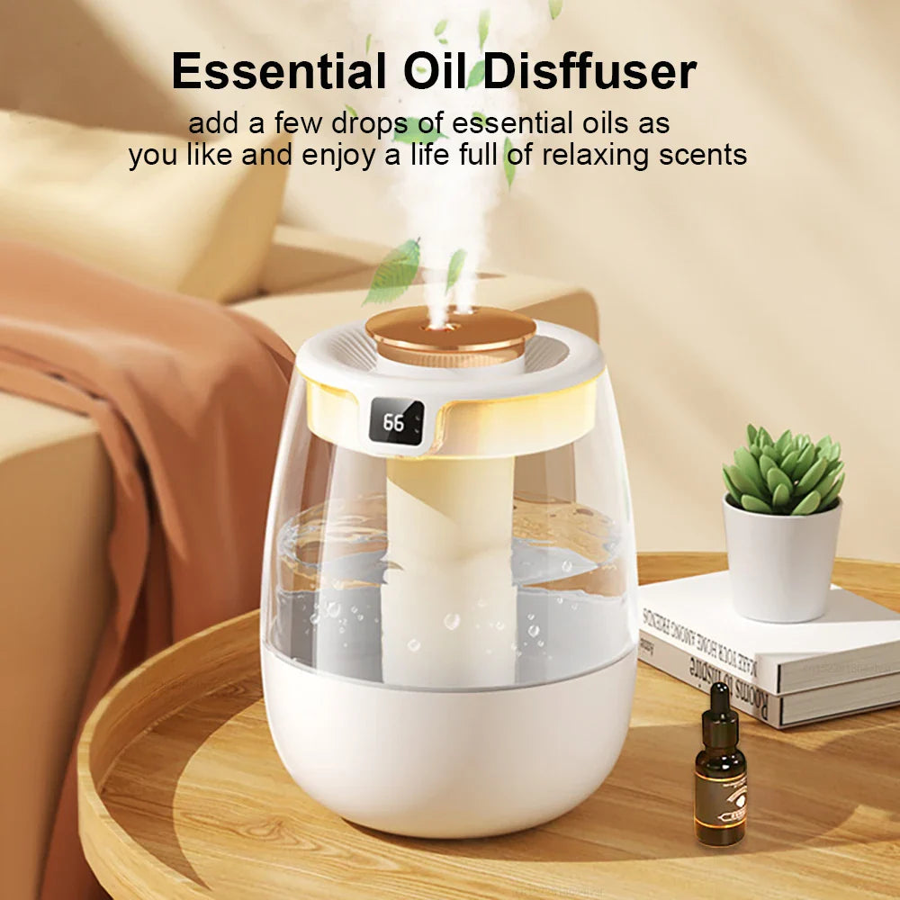 1300ML Air Humidifier – Double Spray Port Essential Oil Diffuser with USB & Light for Home and Office