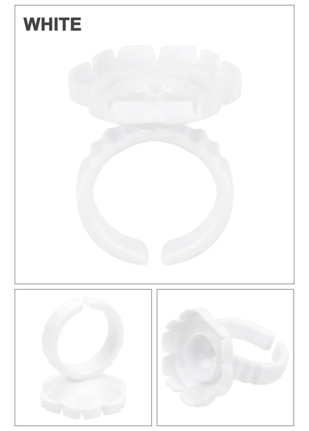 AILEISHI 100PCS Disposable Eyelash Glue Cup Rings – Lash Extension Pigment Holder Tattoo Makeup Tools