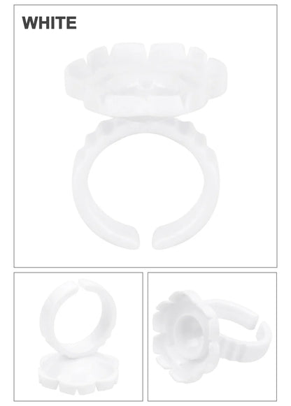 AILEISHI 100PCS Disposable Eyelash Glue Cup Rings – Lash Extension Pigment Holder Tattoo Makeup Tools