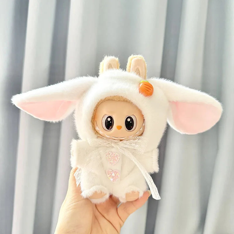 17cm Labubu Idol Dolls Clothes - Kpop EXO DIY Accessories, Cute Mini Plush FEAR Hoodie Se