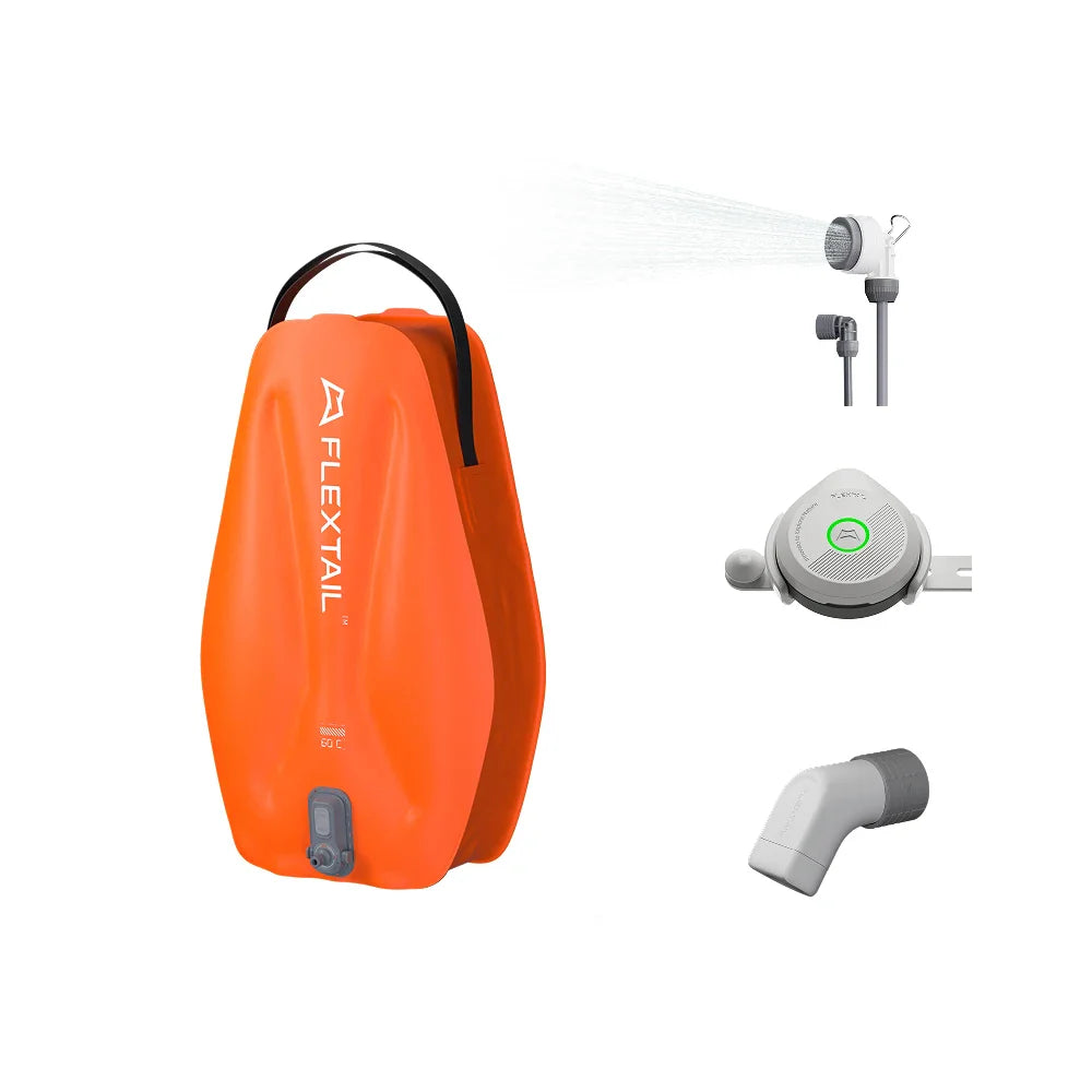 FLEXTAIL Tiny 20L Shower Bucket – Outdoor Water Reservoir with Built-In Pump, Automatic Dispensing & Two-Speed Control