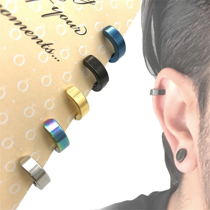 2PCS 316L Stainless Steel Cuff Earrings – Non-Piercing Clip-On Hoop Earrings