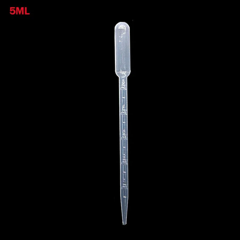 100PCS Laboratory Pipette Set — Plastic Disposable Graduated Droppers, 0.2/0.5/1/2/3/5/10mL for Liquid Measurement