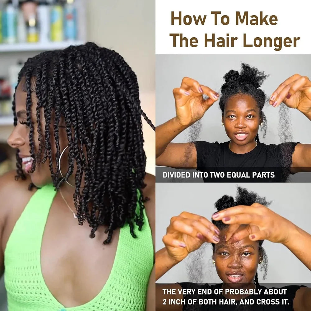 Afro Kinky Bulk Human Hair – 30g/pc Natural Black Brazilian Curly Hair for Braids & Dreadlock Extensions