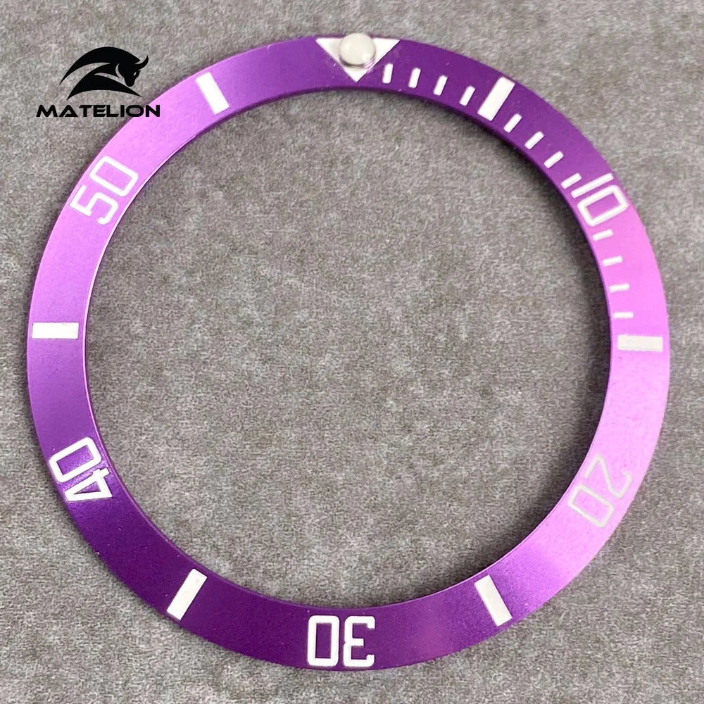 MATELION 38mm Ceramic Bezel Insert — Alloy Watch Ring for 40mm NH35/NH34 GMT Diving Watches