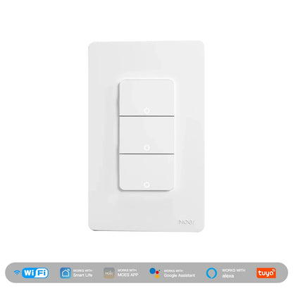 MOES Tuya Wi-Fi Smart Light Switch – US Single Pole Push Button Wall Switch, Alexa & Google Home Compatible, Neutral Wire Required