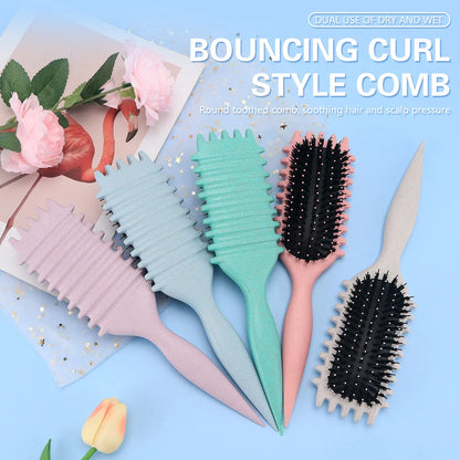 Salon Curly Hair Styling Brush – Detangling & Shaping Tool for Men’s and Women’s Curls